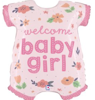 XL Folienballon Figur - Rosafarbener Strampler - 79cm